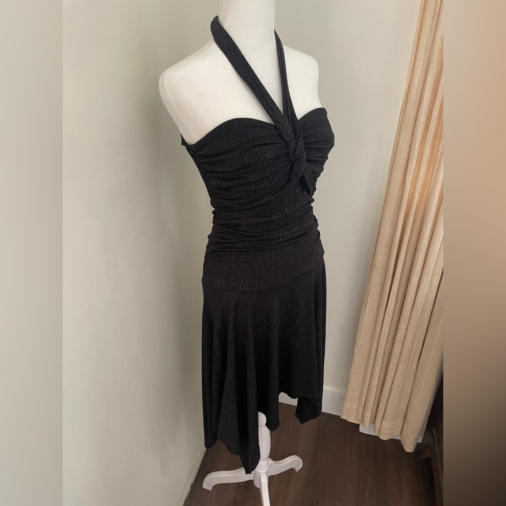 VTG Y2K Speechless Black asymmetrical halter Dress Size M Goth Fairy Whimsygoth - Picture 4 of 10